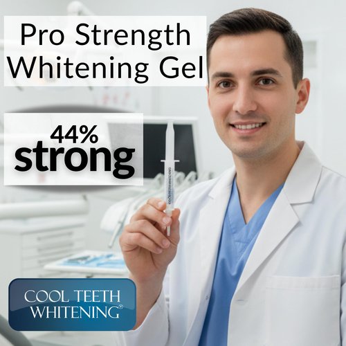 Teeth Whitening Gel for Trays – Pro Strength 44% Carbamide Peroxide, 5 Syringes (50 Uses) + 2 Trays, Enamel Safe Teeth Whitener, Removes Coffee, Wine & Tobacco Stains, at-Home Pro Whitening Kit
