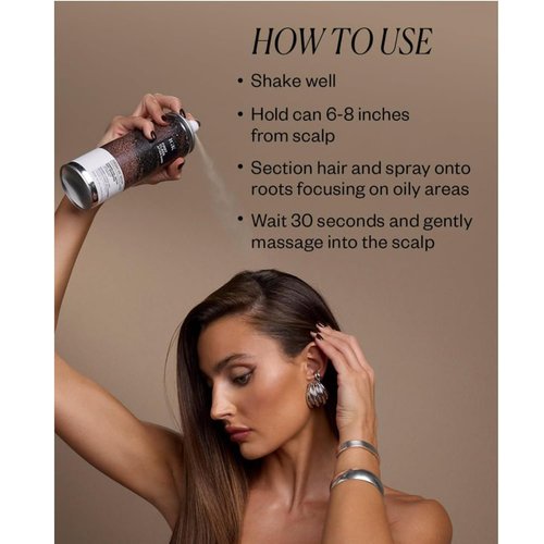 IGK First Class Charcoal Detox Dry Shampoo for Dark Hair - Brown Tinted, No White Residue, 6.5oz