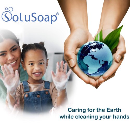 SoluSoap Unscented Makes 10 bottles of Premium Foaming Hand Soap, Fragrance Free, Quick Dissolve, Immediate Use Foaming Hand Soap Refills, Powder Concentrate. Use 99% less Plastic