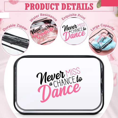 Abbylike 24 Pcs Cheer Gifts Cosmetic Bag 7 x 4.7 x 2.4'' Makeup Bag Cosmetic Toiletry Zipper Pouch Clear Zipper Case for Cheerleaders Women(Dance)