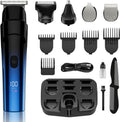 Skiennix Beard Trimmer - 5-in-1 Cordless Hair Clipper Kit with Waterproof Foil Razor | Precision Grooming (Blue)