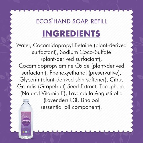 Earth Friendly Products - Rejuvenate Your Hands with Plant-Based Goodness: Lavender Hand Soap Refill (2 Pack - 32 oz Each)