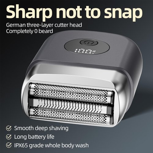 Lusenbell Electric Foil Shavers for Men: Upgraded Mini Electric Razor for Face with 3 Floating Blade， USB-C&IPX7 Waterproof Cordless Razor with LED Display