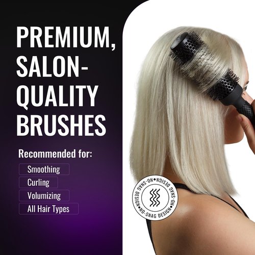 ERGO Ceramic Ionic Round Brush - Salon Quality Blow Out Tool for Volumizing Hair - 2" Size