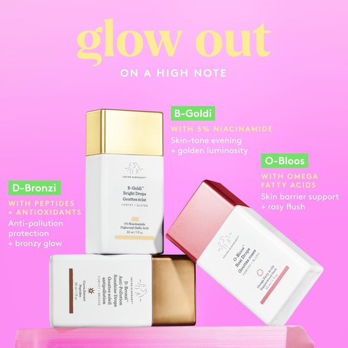Drunk Elephant O-Bloos Rosi Drops - Peachy-Pink Serum for Radiant Skin - 30 ml/1 fl oz | Clean, Cruelty-Free Formula