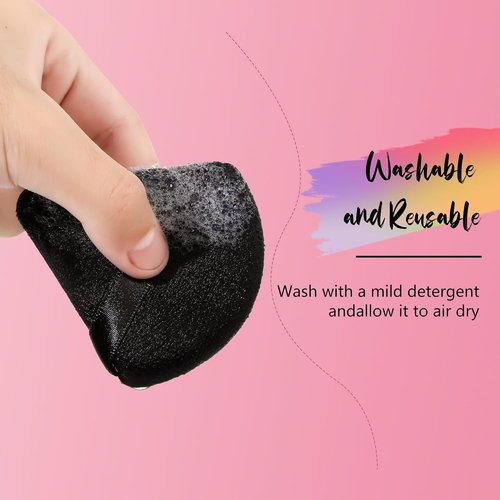 Skiennix 24Pcs Powder Puffs - Triangle Makeup Applicators for Flawless Foundation | Black & Pink