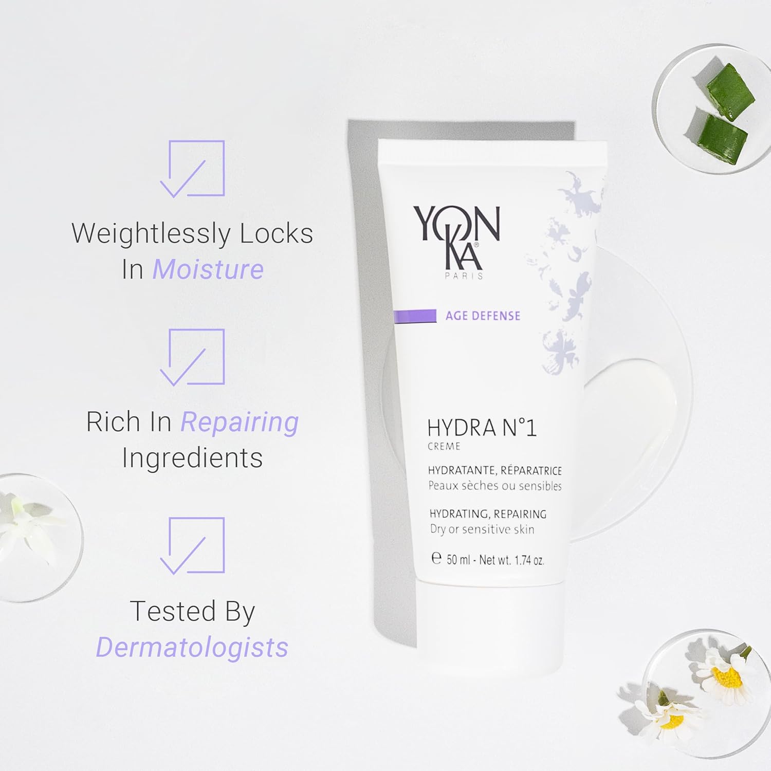 Yon-Ka Hydra No.1 Creme & Masque Set - Anti-Aging Face Moisturizer & Hydrating Mask for Normal to Dry Skin | Paraben-Free, 1.74 oz & 1.80 oz