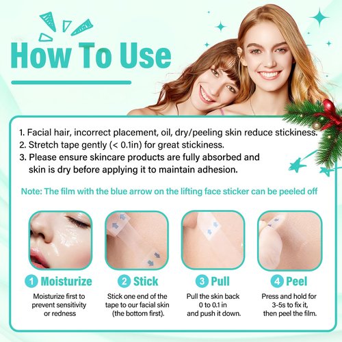 Neck Tape Lifting Invisible, Face Lift Tape Instant Facelift Under Makeup, V Edge Patches Skin Lifter Tapes for Turkey Neck, Loose Sagging Skin, Wrinkle, Jowl, Eye, Double Chin (1 Count (Pack of 280))