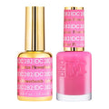 DND DC Gel Polish Set, Pink Collection, UV/LED GelPolish and Air Dry Nail Lacquer, Matching Chip-Free Polish Duo, 282 Lotus Flowerbomb, 0.5 Fl Oz Each