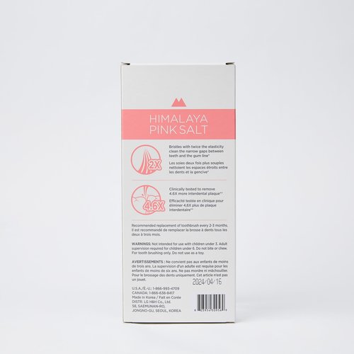 HIMALAYA PINKSALT Natural Toothbrush 4 Count - Medium Toothbrushes for Adults, Plaque Remover for Teeth, Tapered Bristles Gentle on Teeth and Gum, Deep Clean Toothbrush