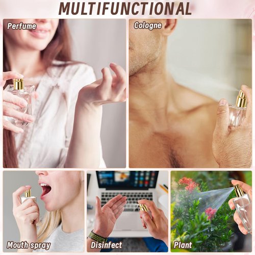 Luxsego Perfume Bottle Atomizer 30ML Refillable Fine Mist Spray Bottles, Empty Glass Essential Oil Container for Travel, Handbag or Date, With Storage Bag & Funnels(Classic Fashion)