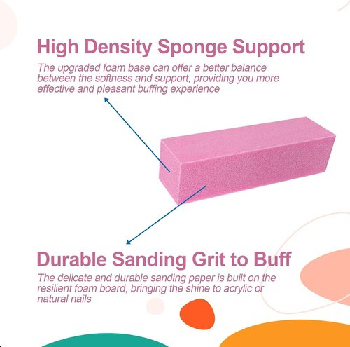 Skiennix Nail Buffer Block Set - 12 Pcs 4-Sided Sanding Buffers for Gel & Acrylic Nails | Professional Manicure Polisher