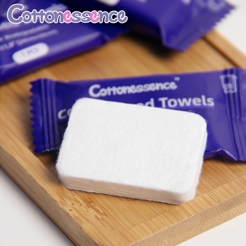 Premium Compressed Towels (50 Pack)-9.4" x 11.8", Portable Cotton Coin Tissues, Disposable Washcloths, Face Towels for Travel, Beauty, Camping, Hiking, Outdoor Activities