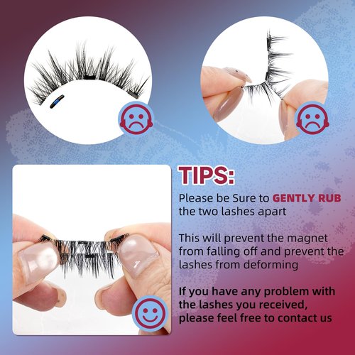 Mayhug Magnetic Eyelashes 3 Pairs, Reusable Magnetic Lashes with Applicator No Glue Needed Lash Clusters Kit Natural Look, Easy to Wear and Remove (3 Pairs-Kit 2)