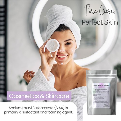 SLSA Sodium Lauryl Sulfoacetate Cosmetic Grade 8 oz / 226 g - Organic Gentle Foaming Surfactant for Shampoos, Body Washes, and Bath Bomb DIY Personal Care Supplies by Talsen Chemicals