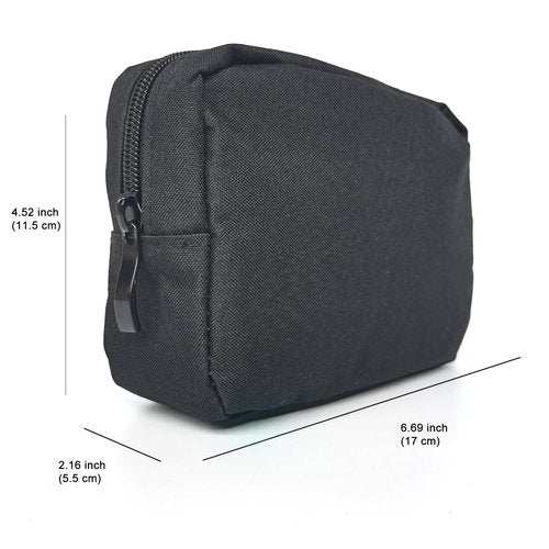 HSYAMY Small Makeup Bag For Purse, 2 Pack Travel Zippered Pouch, Portable Versatile Mini Organizer Toiletry Cosmetic Bag Nylon Electronics Accessories Storage Pouch For Women Men (Black)