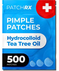 PatchRx Pimple Patches for Face (500 Patches), Hydrocolloid Acne Patches with Tea Tree Oil, Pimple Patch Pimple Stickers - Hydrocolloid Patch Acne Dots - Acne Pimple Patches For Face - Zit Patches