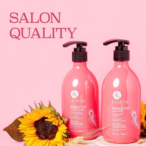 Luseta Keratin Shampoo & Conditioner Set - Nourishing Treatment for Color Treated Hair | 2 x 16.9 Oz