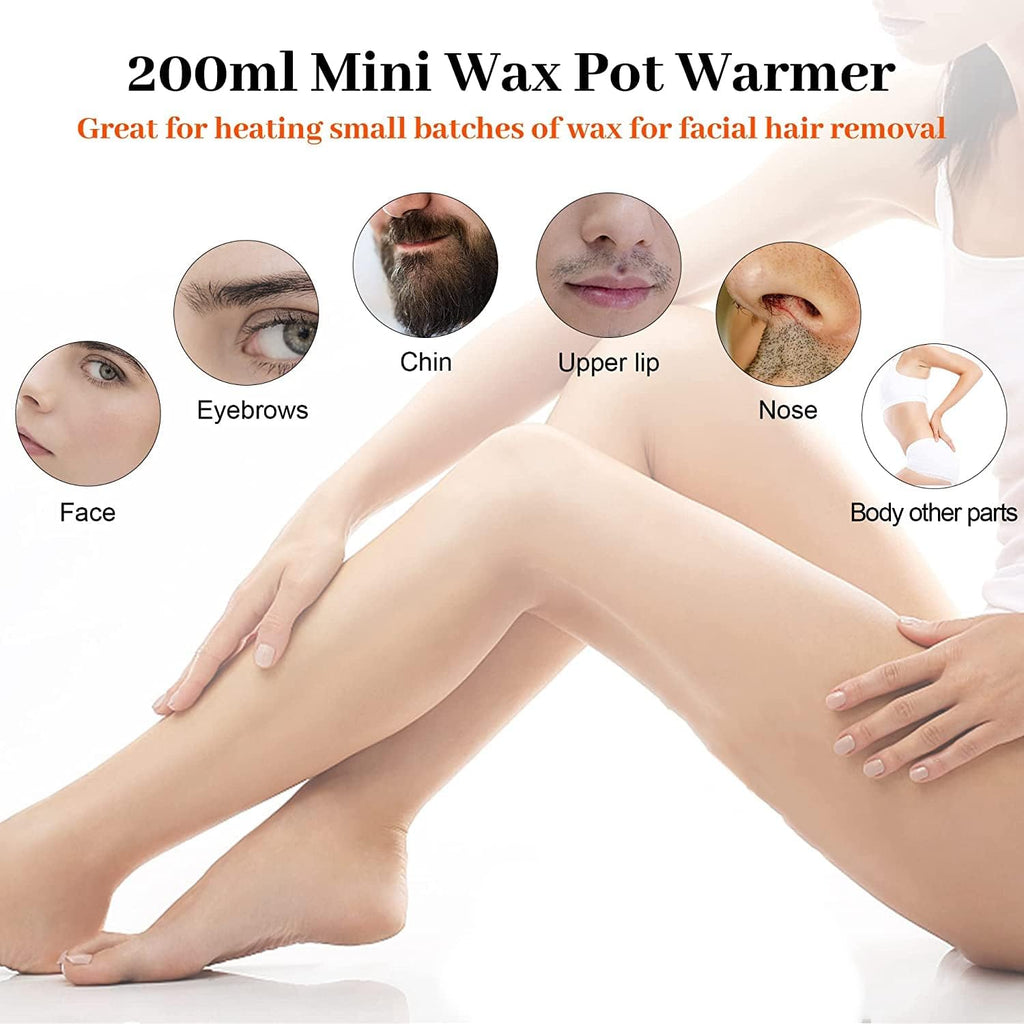 ZJchao Mini Hair Removal Wax Hot Machine, Paraffin Wax Warm Machine with 6 Gears Temperature Adjustment for Men Women, Waxing Pot Warmer Hair Removal (US Plug)