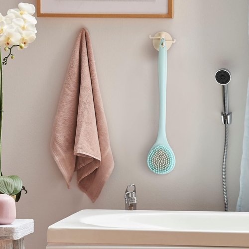 BEDELITE Back Bath Brush Long Handle for Shower of 2 - Soft Shower Brush for Men & Women,Back Brush Scrubber - 16.4" Long Skin Exfoliator for Bath Scrubber Body Brush（Blue & Blue）