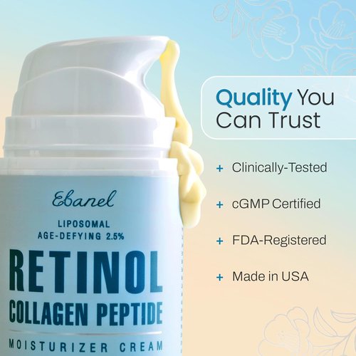 Ebanel Retinol Cream - Firming Anti-Aging Moisturizer with Collagen & Hyaluronic Acid | 3.5 oz