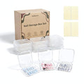 12 Pcs Press on Nail Storage Box with 60 Pcs Double Sided Adhesive Tapes, Nail Packaging Boxes Fake Nail Display Case Crystal Clear Nail Storage Box with Gift Box for Nail Art Business Nail Salon