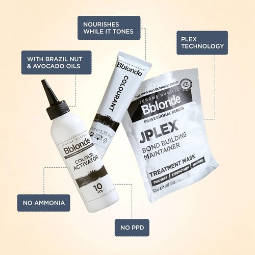 Jerome Russell Bblonde Ice White Post Blonding Toner - Vegan Semi-Permanent Hair Dye Kit for Blonde Hair