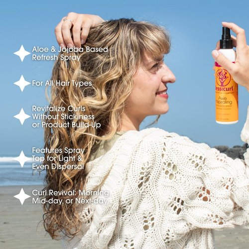 Jessicurl Awe Inspiraling Spray - Moisturizing Curl Refresher for Curly Hair | Island Fantasy, 8 Fl Oz