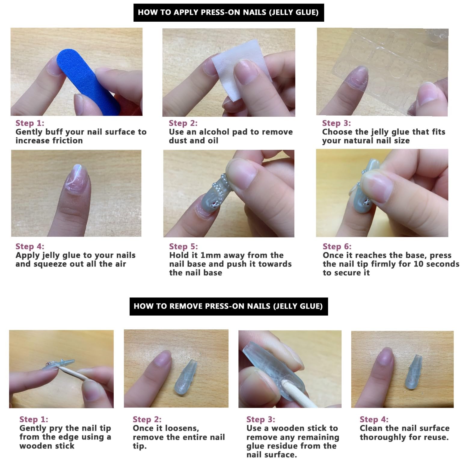 WhyNotNailIt Handmade Stiletto False Nails - 10 pc Set with Jelly Gel, Luxe Gemstone Accent, Elegant Glittered Design, Premium Press-On Nails for Ultimate Elegance