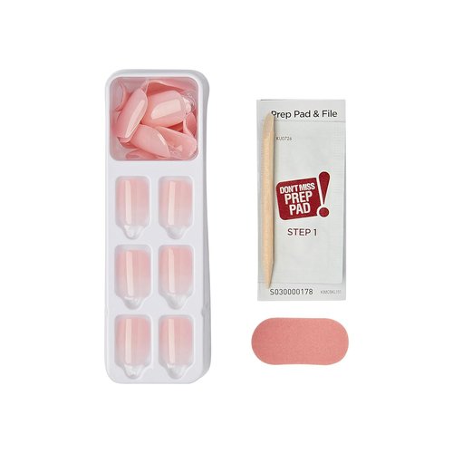 KISS imPRESS Press-On Nails - No Glue, 'Instinct' Pink, Short Squoval Shape, 30 Nails & Accessories Included
