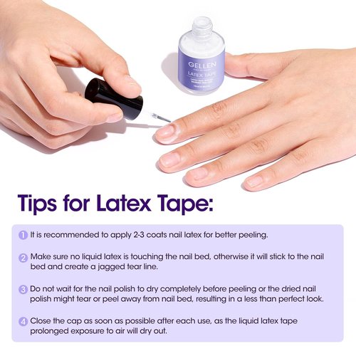 Gellen Liquid Latex | Peel Off Cuticle Guard for Nail Polish | 15ml Skin Barrier Protector - White