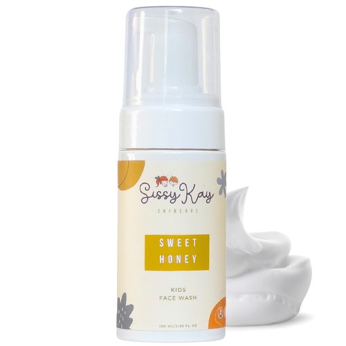 Sissy Kay Kids Foaming Face Wash for Boys, Girls - Natural Face Wash For Kids - Gentle Honey Cleanser With Vitamin C & Vitamin E -Tear Free For Sensitive Skin - Honey - 100 ml