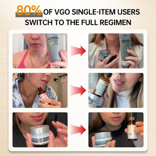 VGO Skin Care Set, with Snail Mucin 92% Moisturizer 1.76 Oz & Vitamin C Face Serum 1.01 Oz, Daily Hydrating & Firming Skincare Routine Kit for All Skin Type