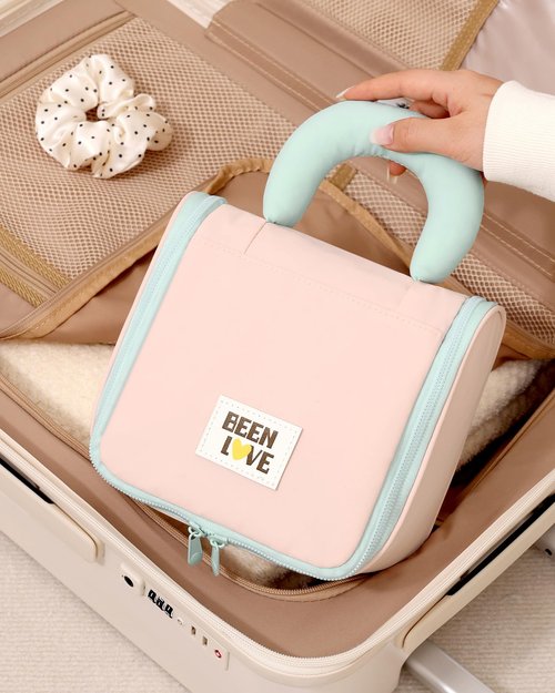 Carttiya Makeup Bag, Big Coloueful Make Up Bag for Women Girls Cosmetic Bag (Pastel Pink)