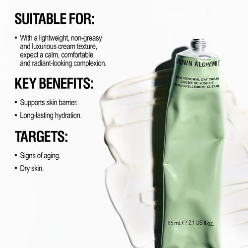 Grown Alchemist Skin Renewal Day Cream - Anti Aging Face Moisturizer for Women & Men - Face Moisturizer with Reishi Extract, Moringa Peptides and Antioxidants, (65ml)