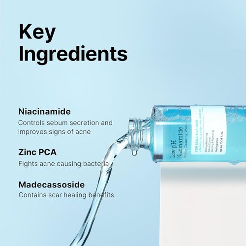 COSRX Low pH Niacinamide Micellar Cleansing Water - Gentle Daily Cleanser for Sensitive Skin | 3.38 fl. oz.