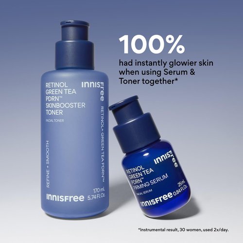 innisfree Retinol Green Tea PDRN Toner for Glass Skin, Fine Lines, and Smooth Skin, Inspired by Korean PDRN Treatment