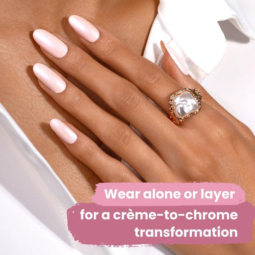 LONDONTOWN Lakur Nail Polish/Topper - Chrome Glaze - Enhanced Color Long Lasting Top Nail Coat Gel-free Shine Nail Look, Starry Chrome Topper, 0.4 oz