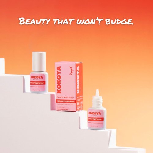 KOKOYA Beauty Eyelash Extension Glue 5mL/0.17 fl oz – Salon Pro Lash Glue for Eyelash Extensions | Super Strong Hold Eyelash Adhesive | Long Lasting Up to 8 Weeks, 0.5-1 Second Fast Drying, Black