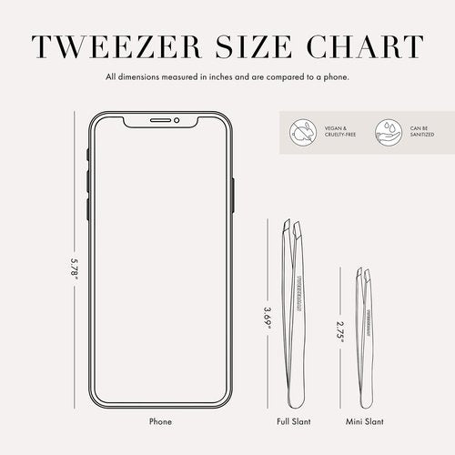 Tweezerman Mini Slant and Point Tip Tweezer - Tweezers Set for Eyebrows, Travel Tweezers for Eyebrows, Facial Hair