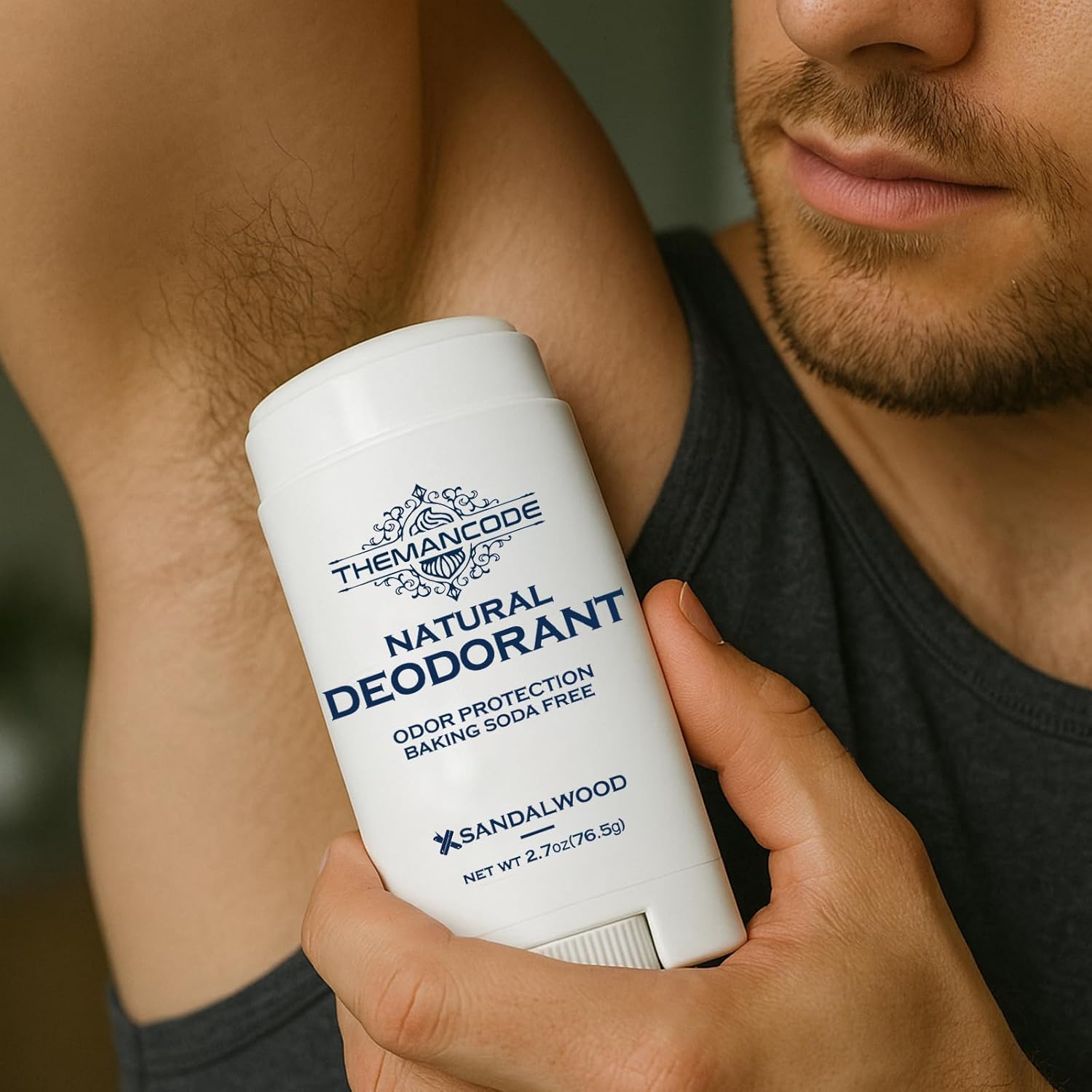 THEMANCODE Deodorant Stick - Aluminum-Free Sandalwood Formula for Powerful Odor Control | 2.7 oz