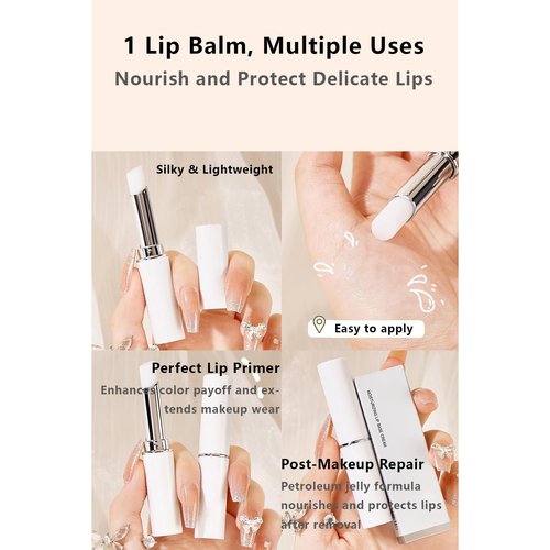 Skiennix Lip Primer - Colorless & Odorless Smoothing Base for Makeup | Non-Sticky Lightweight Balm