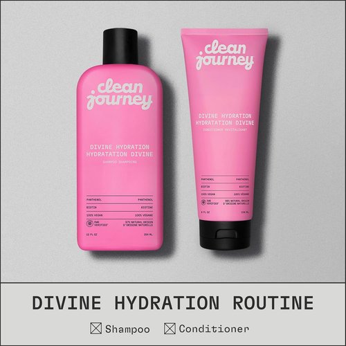 CleanJourney Divine Hydration Hair Conditioner - EWG Verified, Infused with Panthenol & Biotin, 8 Fl Oz | Vegan, Tropical Scent for Dry Hair