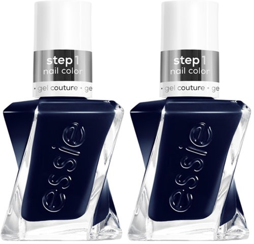 essie Gel Couture Nail Polish, Deep Navy Blue, 0.46 Ounce | Longwear | Caviar Bar | Pack of 2