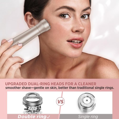 Orchrose Electric Razor for Women 2-in-1: Painless Rechargeable Shaver for Face Legs Underarms and Bikini Area – Travel Lock