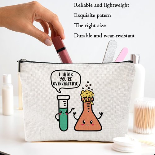 Science Teacher Gifts Funny Makeup Bag Chemistry Gifts Cosmetic Bag for Christmas Thanksgiving Birthday Science Friendship Teacher Appreciation Gifts for Women Daughter Coworker Toiletry Bag