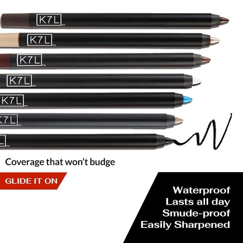 K7L Brown Eyeliner Pencil - Longwear, Waterproof & Smudge-Proof Formula for All-Day Definition