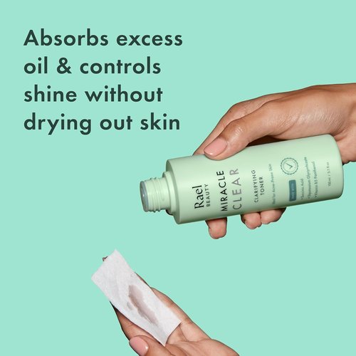 Rael Miracle Clear Bundle - Clarifying Toner (5.1 Oz) & Barrier Cream (1.8 Oz) for Clear Skin