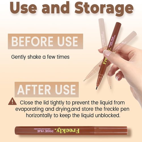Skiennix Freckle Pen - 2 PCS Waterproof Faux Freckle Stamp for Natural Makeup | Quick Dry, Medium