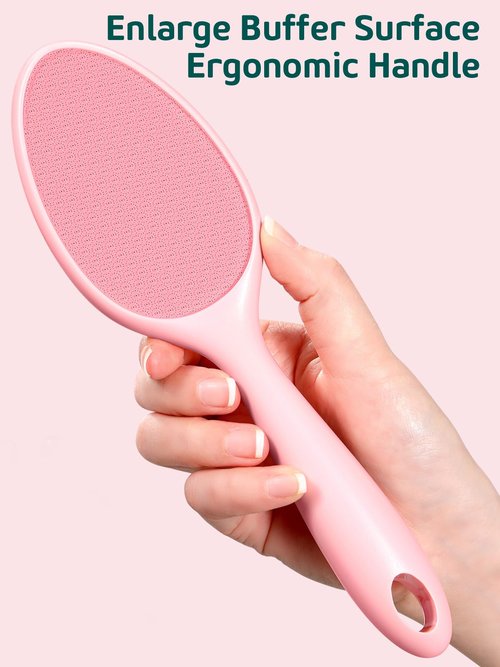 Sunivaca 2-Sided Glass Foot File Callus Remover Without Drain Stand (Pink)